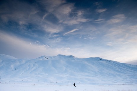 Set out with your guides for a Nordic ski tour around the Fljót Valley to take in solitude of the Tr